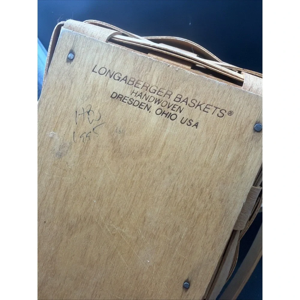 VTG Longaberger Classic Baskets Medium Purse With Lid & Handle 1995 Cottagecore